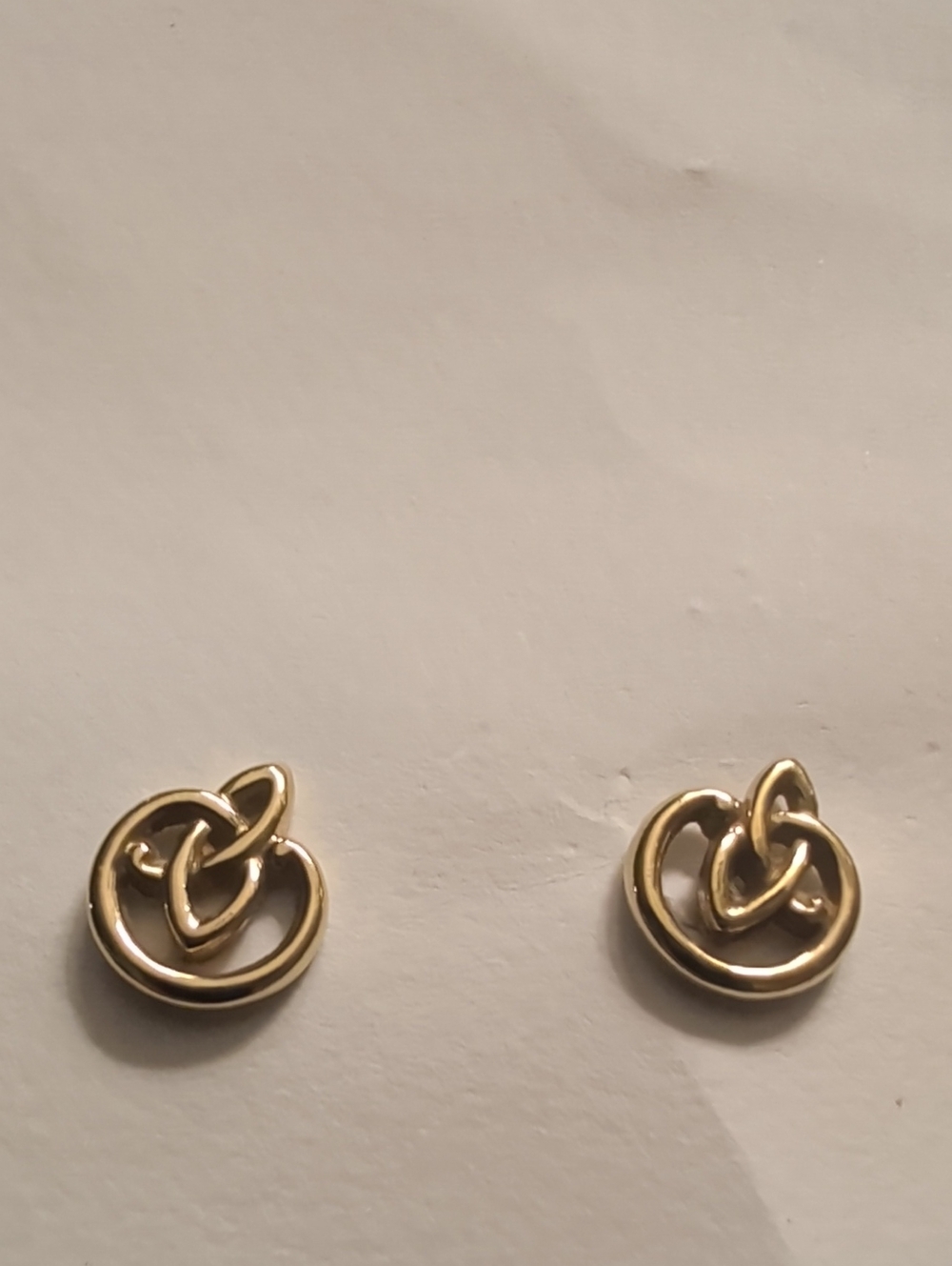 Celtic Earrings Goldtone Knot Pierced Viking Warrior